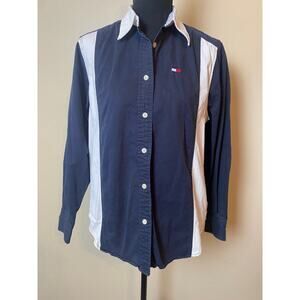 vintage tommy hilfiger womens button down small blouse shirt small medium
